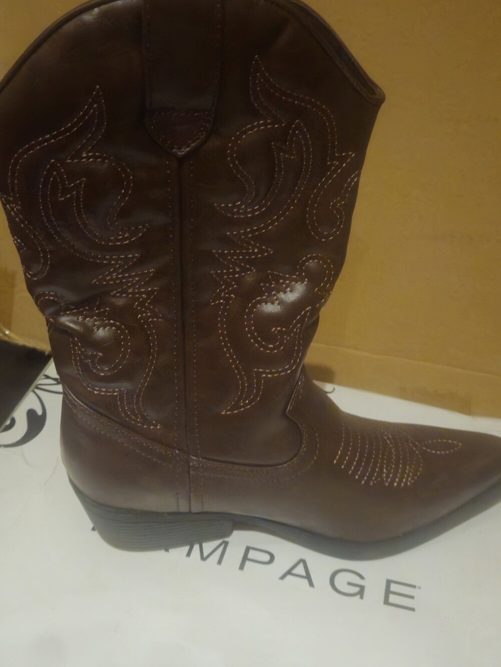Rampage Brown Western Cowboy Boots
